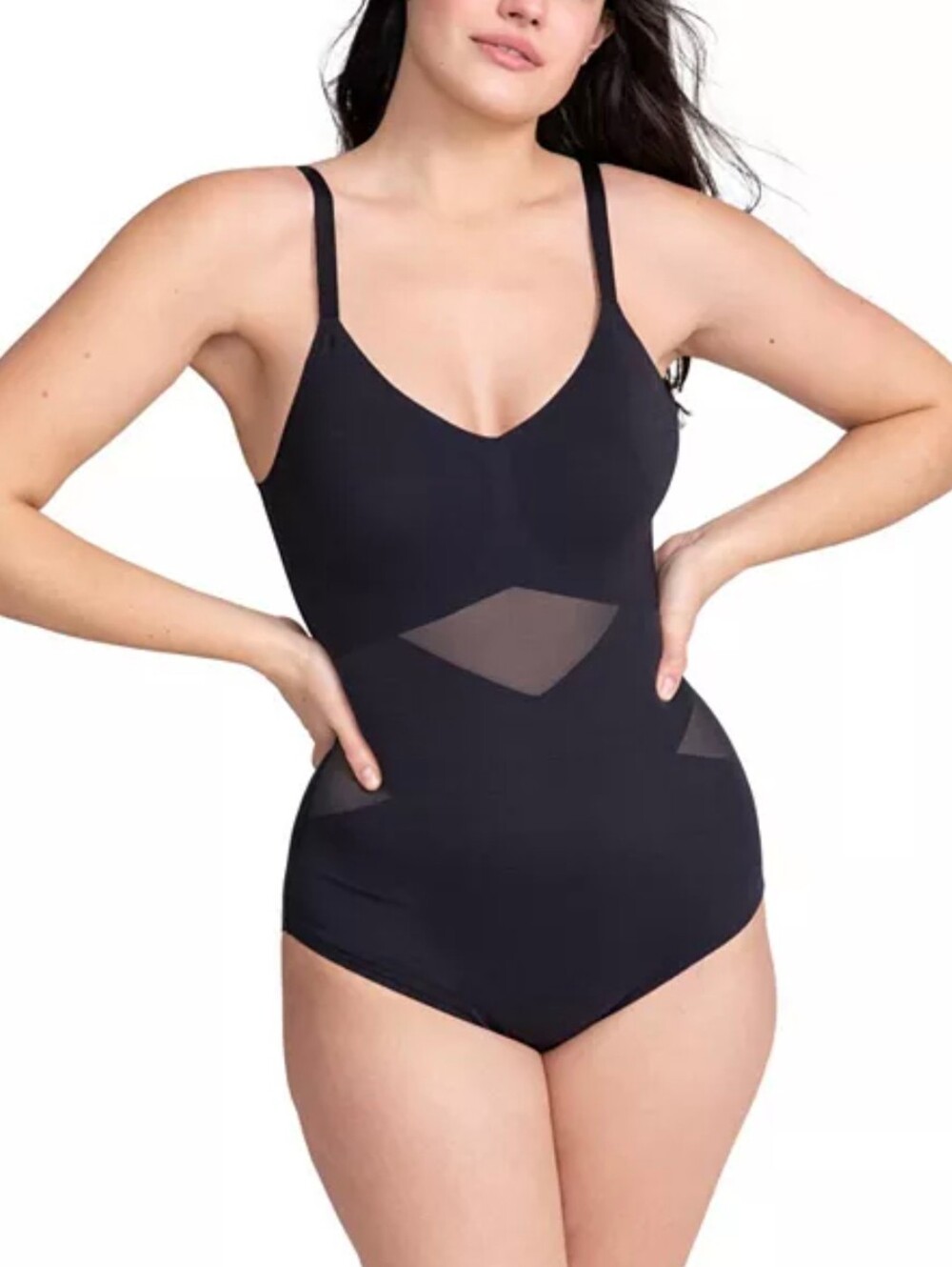 Honeylove Liftwear Cami Black Bodysuit Built in Wireless Bra size Medium NWOT